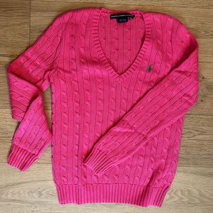 Pink Ralph Lauren Sport Cable-knit Sweater